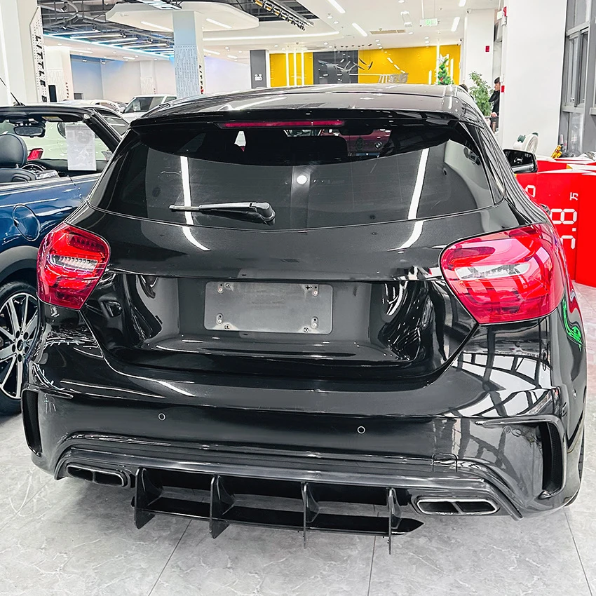 Car Rear Bumper Diffuser Lip Splitters Spoiler Rear Bumper Protector Guard For Mercedes-Benz A-Class W176 A45 AMG 2013-2018