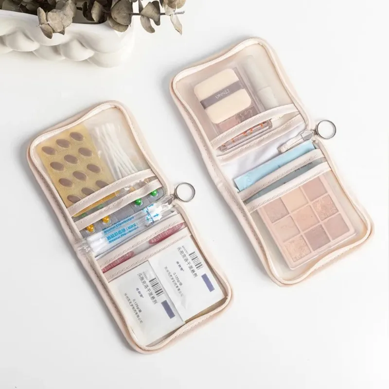 Mini Medical Storage Bag Foldable Large Opening Zip Dormitory First Aid Kit Outdoor Travel Essential Medicine Organise Pouch