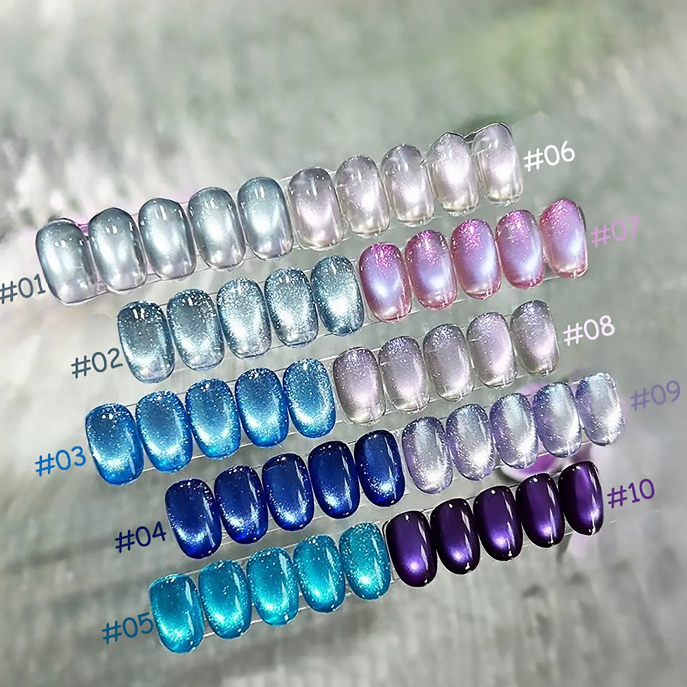 1pcs TC New Mysterious Island Cat Eye Gel Nail Polish Purple High Density Magnetic Powder Blue Cat Eye Nail Art Nail Supplies