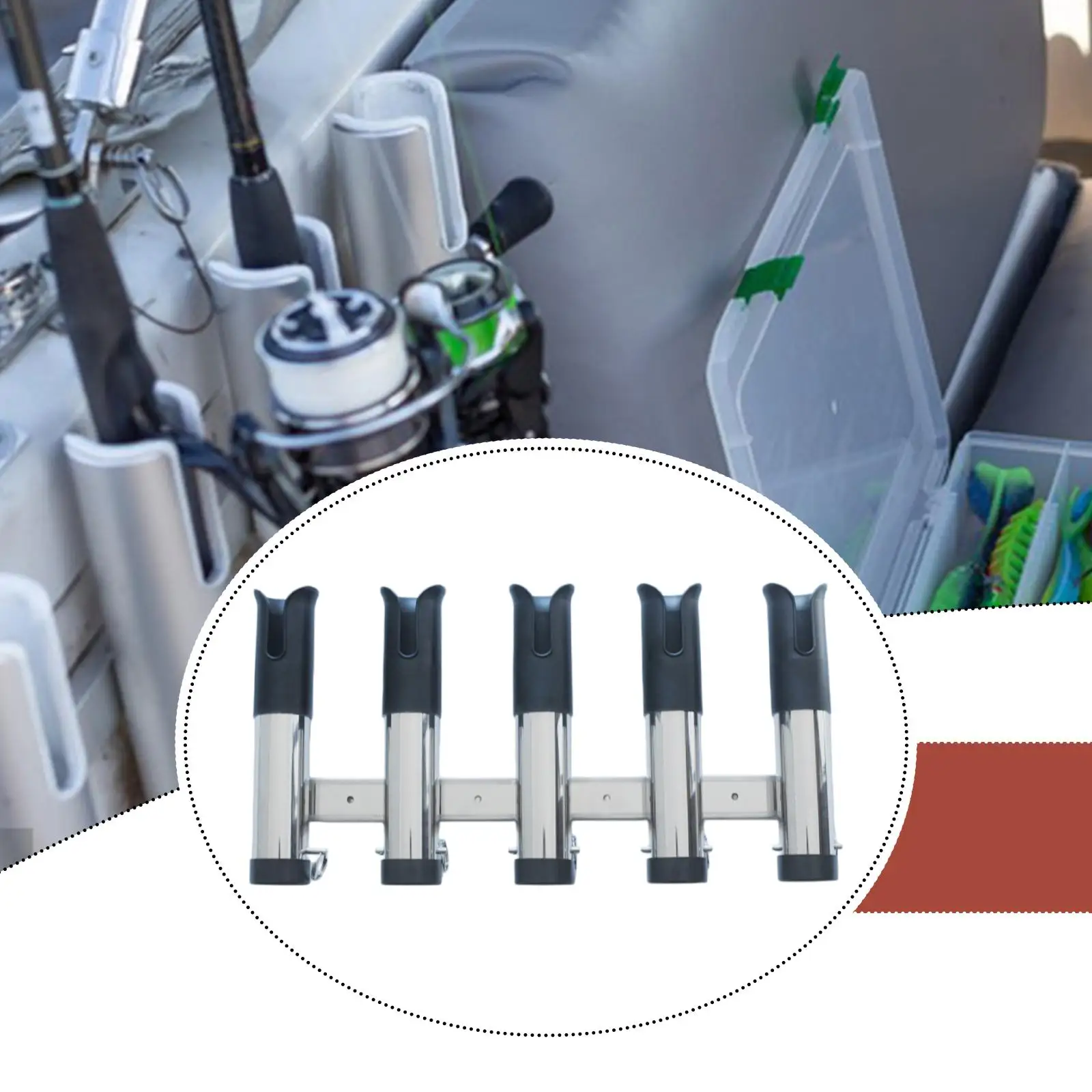 

Держатель для удочек, легко устанавливаемый, 5-трубчатый кронштейн для удочек, аксессуар для морских судов, кемперов, гаражей, яхт, понтонов