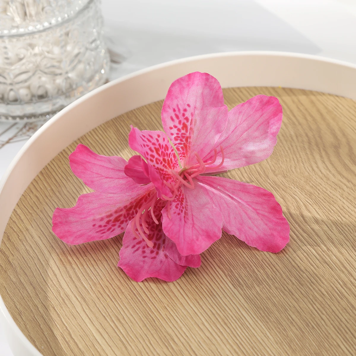Seaside Hawaii Hairpin Large Bohemia Side Clips For Women Wedding Simulated Canna Hairpin Rose Red Bride Festival Hair Clip Gift