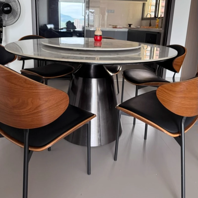 

Modern Dining Chairs for Living Room Cafe Soft Leather Chairs Nordic Chaises Backrest Seat Luxury Minimalist Home Furniture