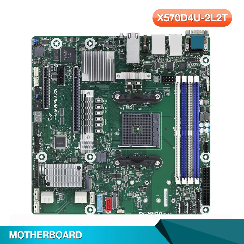 

X570D4U-2L2T For ASRock Server Motherboard With Dual-port 10 Gigabit Electrical Port Supports AM4 5000 Series