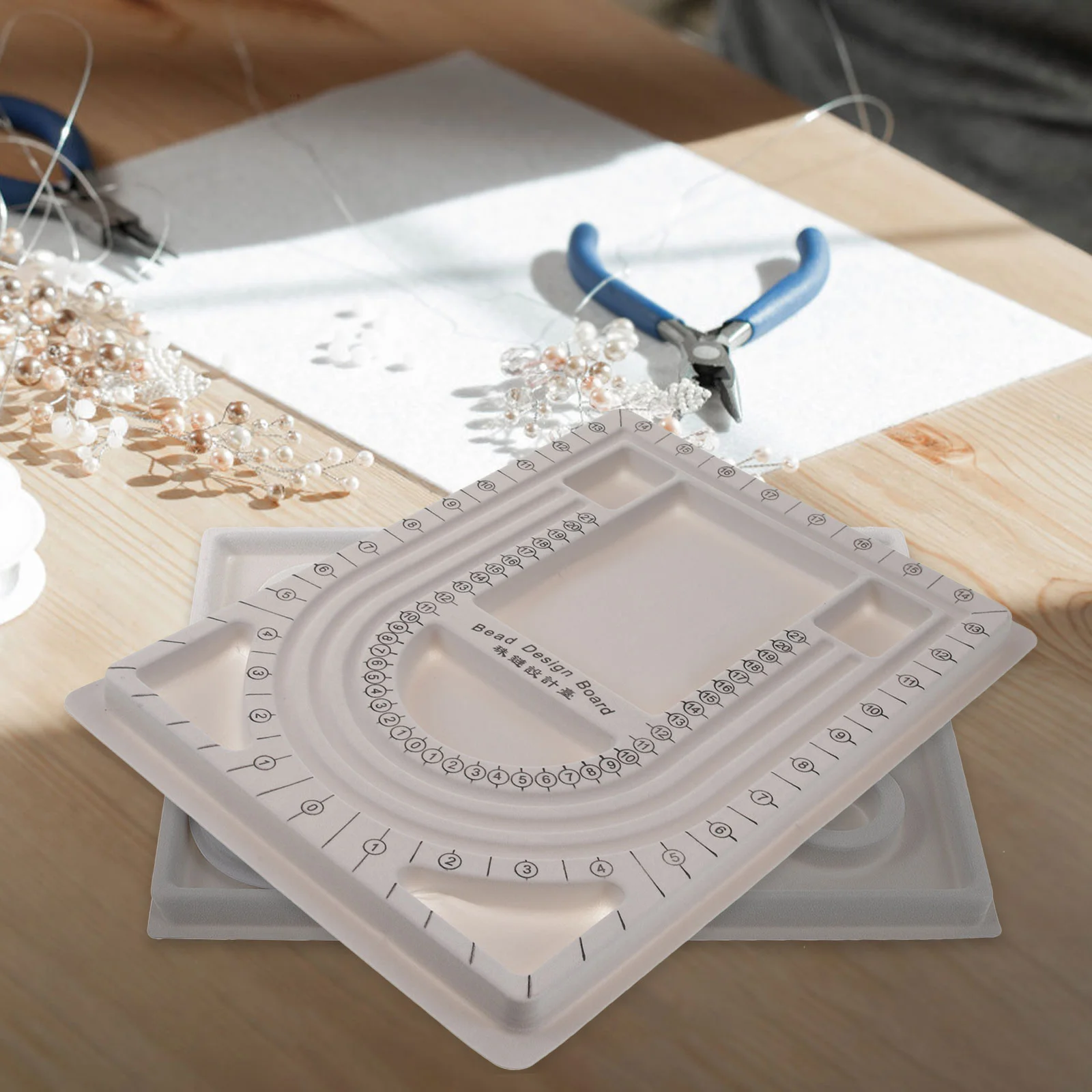 2 PCS Jewelry Necklace DIY Board Bead Design Boards Beading Measuring Making Child