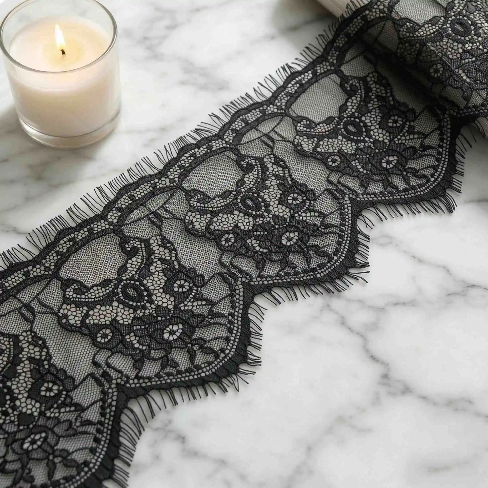 (3 meters/lot) 14cm White Black lace fabric Webbing Clothing Accessories lace material Handmade