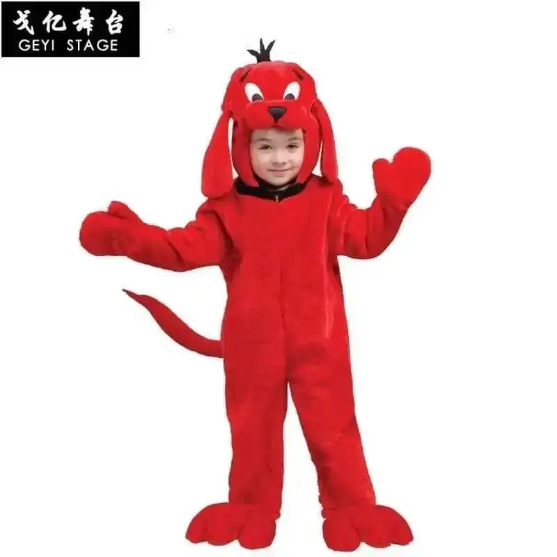 The Anime Adult Cosplay Jumpsuit Costume Cartoon Unisex Big Animal Red Dog Mascot Kid Halloween Dress - view 6