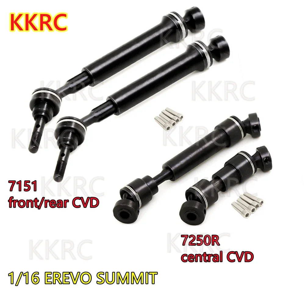 GGRC 2pcs Metal Front Rear Central CVD Steel Spline Drive Shaft 7151 7250R for TRAXXAS  1/16 EREVO SUMMIT Small E Small S