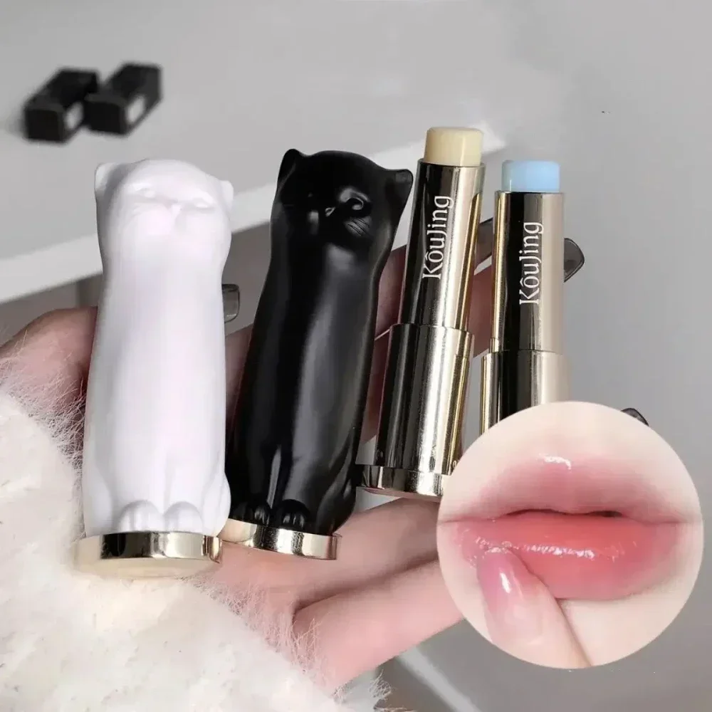 Bálsamo labial de gato, lápiz labial que se desvanece para prevenir la sequedad, elimina las líneas secas, hidrata el brillo de labios, cuidado de los labios, Cosméticos de reparación nutritivos