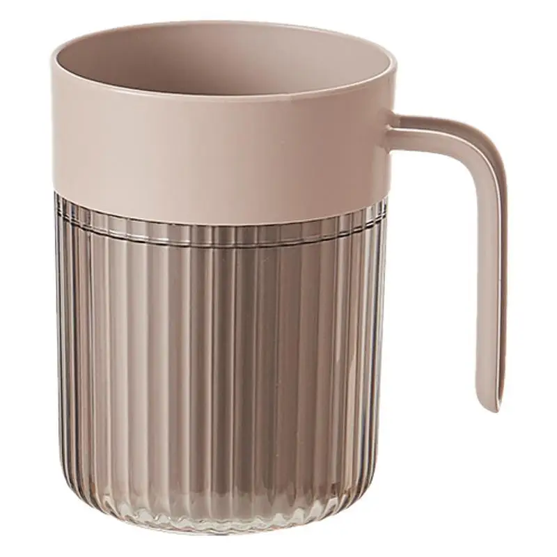 Conjunto de caneca de dente extravagante, copo de escovação, tanque de dente transparente de plástico com alça, copos de enxaguatório bucal para banheiro