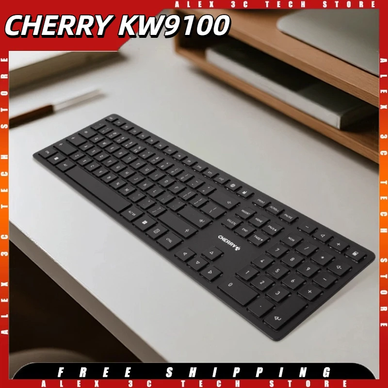 

CHERRY KW9100 Membrane Keyboard Dual Modes 2.4G Bluetooth 112 Keys 11mm Thin Body Low Noise ABS Keycaps Light Full-Size Keyboard