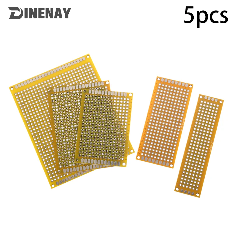 5PCS PCB Breadboard Yellow Protoboard Board Plated Universal Board Double Sided Board