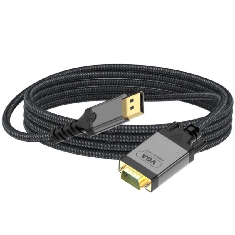 

1080P DisplayPort To VGA Adapter Cable, 2M Long For Seamlessly Notebook Video N2UB