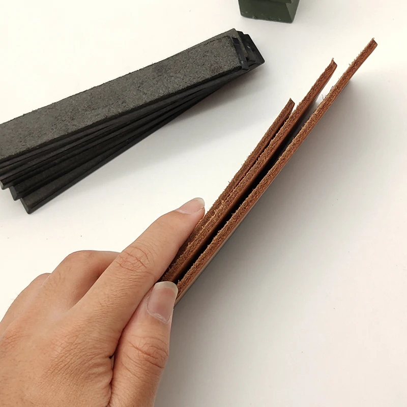 Chromium Oxide leather article cowhide Leather Honing Strop grinder black leather Polishing paste Razor knife sharpener