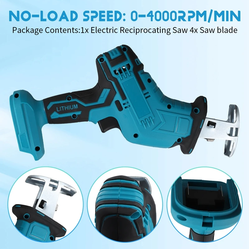 Cordless Electric Reciprocating Saw For Makita Adjustable Speed Chainsaw Wood Metal Pipe Cutting Power Tool