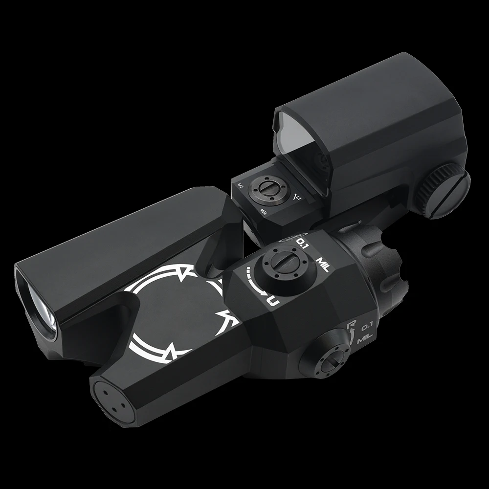 Tactical DEVO Dual-Enhanced View Optic 6x Reticle Riflescope Magnifier and L-C-O Red Dot Holographic Sight with Full Markings