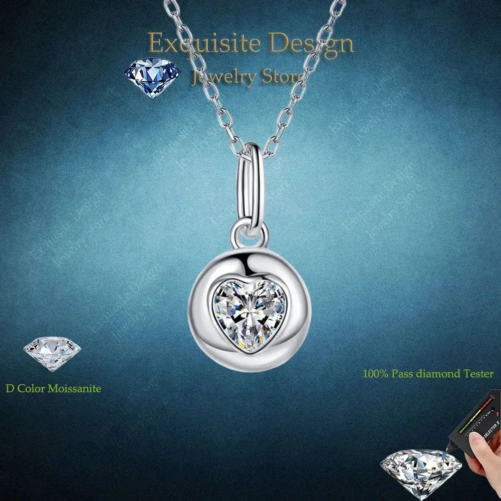 Exquisite Design All Inclusive Love Pendant 0.5CT Moissanite Diamond Necklaces Women PT950 Platinum Girlfriend Valentine's Day