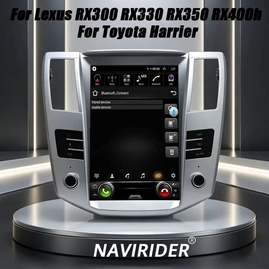 Yes IPS Screen Android 14 WIFI+4G Car Radio Video Player AutoRadio BT GPS For Lexus RX300 RX330 RX350 RX400h For Toyota Harrier
