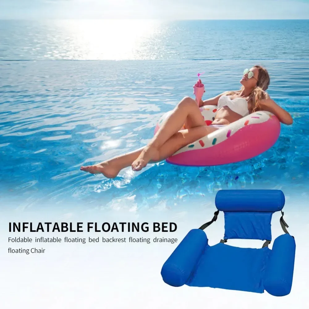 Sedia gonfiabile estiva pieghevole fila galleggiante in PVC piscina amaca ad acqua materassi ad aria letto spiaggia Sport acquatici sedia a sdraio