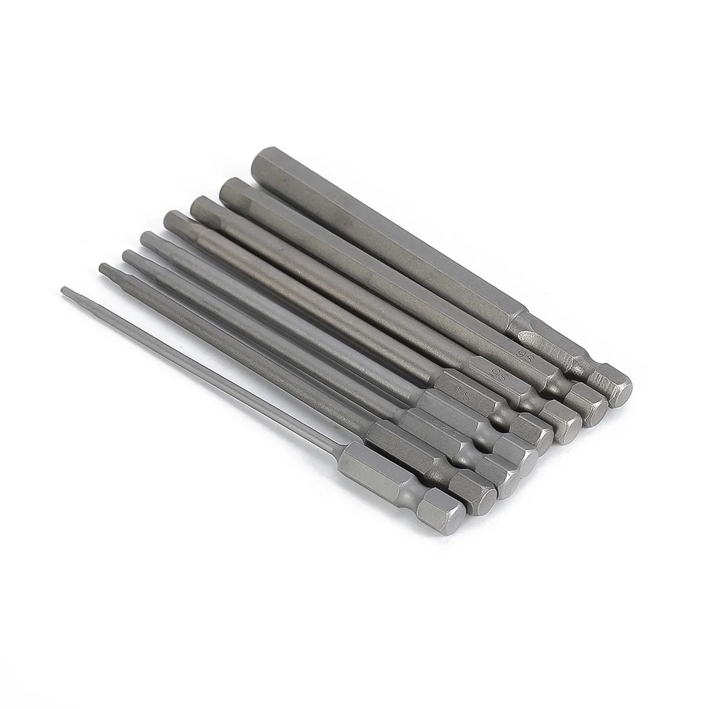 8pcs Hex Head Allen Wrench Drill Bits Set 100mm SAE Metric Allen  Electric Hexagonal Bit Screwdriver Socket Bit Power Tool Parts