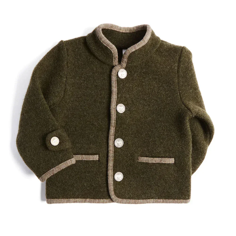 Autumn Winter Baby Boy Girl Solid Lapel Single Breasted Long-sleeve Wool Blend Coat Perfect for Outings  Daily Wear Comfortable