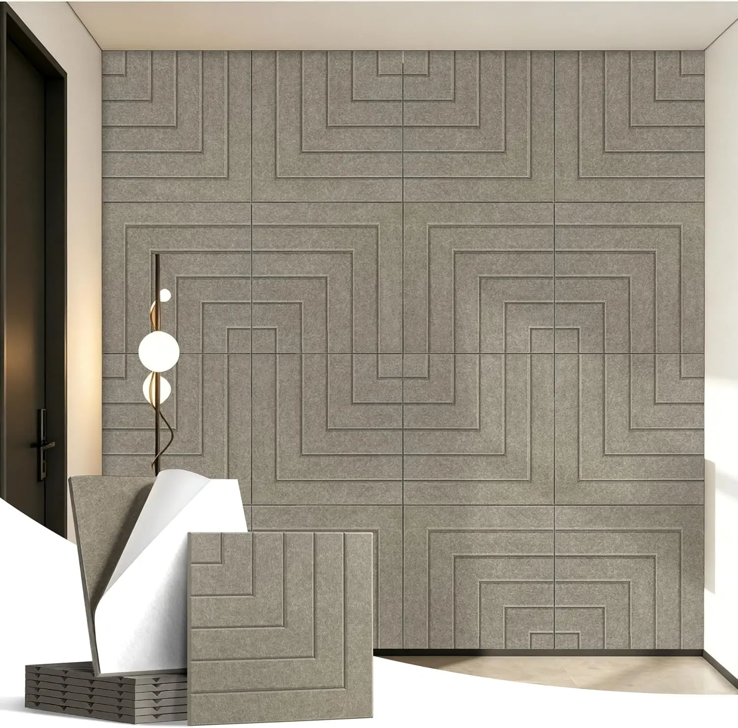 Self-Adhesive Acoustic Panels 6 Pack 23.6x23.6