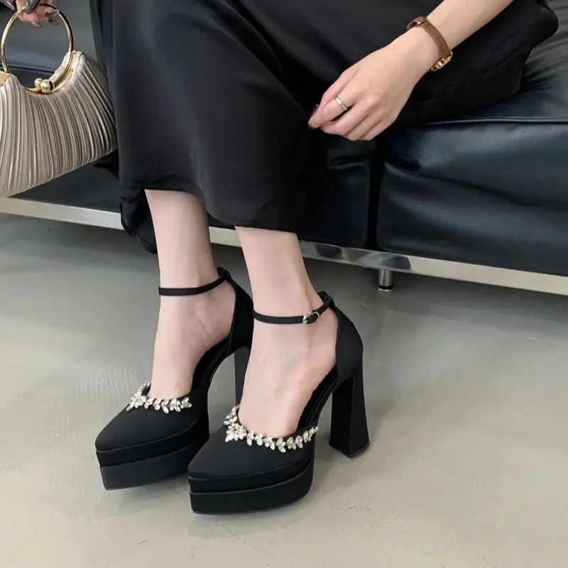 

Женские туфли-лодочки на платформе и высоком каблуке 13 см, бежевые свадебные туфли, модельные туфли для невесты, модные туфли на массивном каблуке с носком