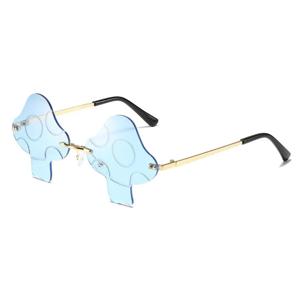 

Halloween Transparent Women's Sunglasses Irregular Mushroom Shape Mushroom Glasses Fun Rimless Sun Glasses for Women Girls