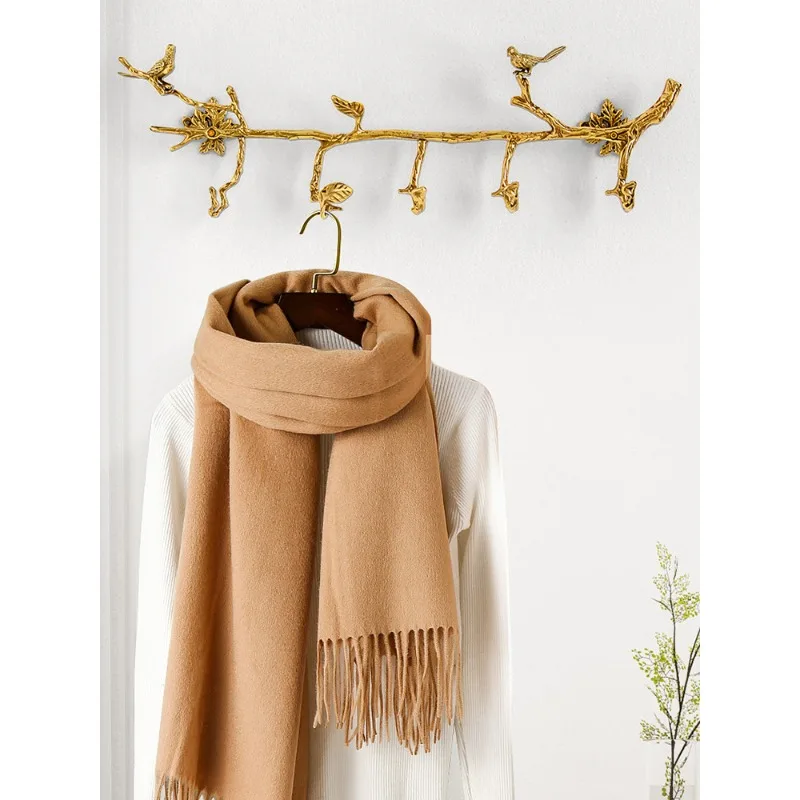 

Solid Brass Entryway Coat Rack Wall Mounted, Tree Branch Design Multi-Hook, Light Luxury Hallway Hook Rack for Clothes Hats Home