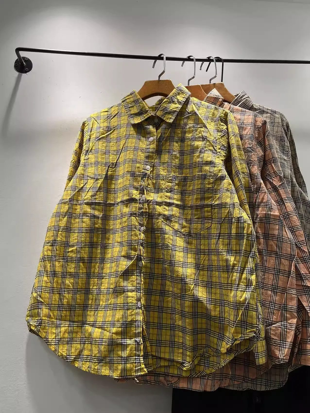 

Autumn Winter Ladies tops and blouses 2026 pure cotton women's plaid shirts Japan style loose casual long sleeve tops