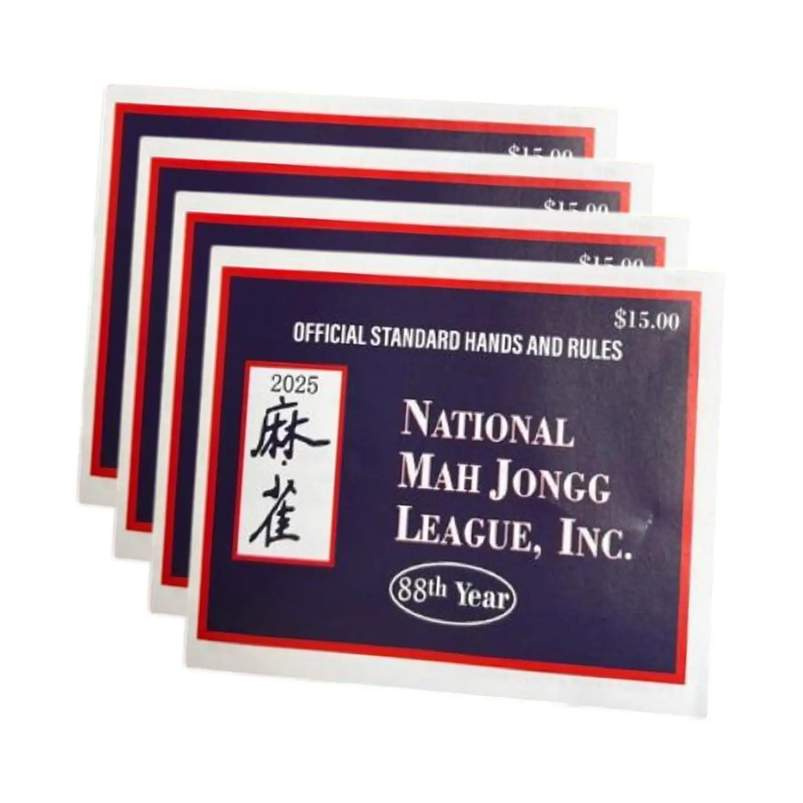 4Pcs Mahjong Card Official Standard Hands and Rules Mahjong Rules Guide Mahjong Score Card