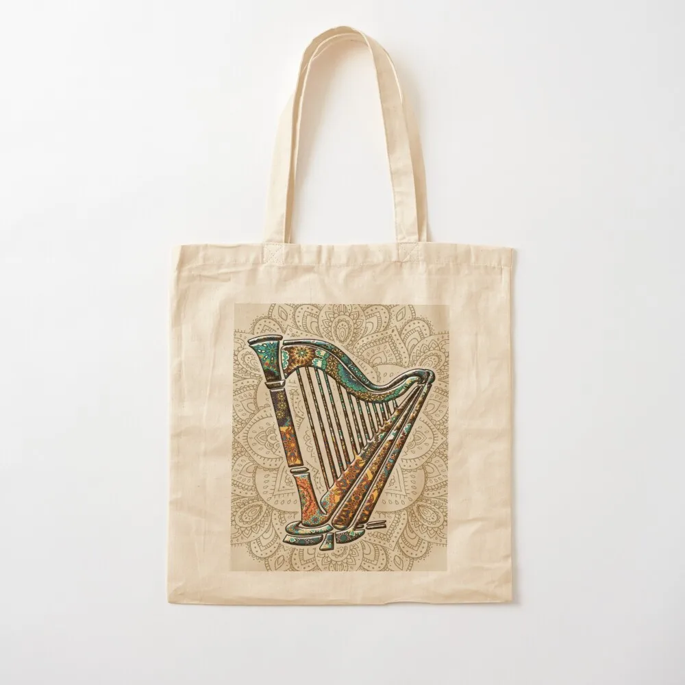 

Harp Vintage Mandala Tote Bag tote bag canvas shopping bag Canvas Tote