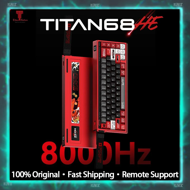 Titan Nation Titan68 Gaming Keyboard Customzied Gateron Jade Pro Magnetic Switch Hot Swappable RGB CNC Aluminum 8K Polling Rate