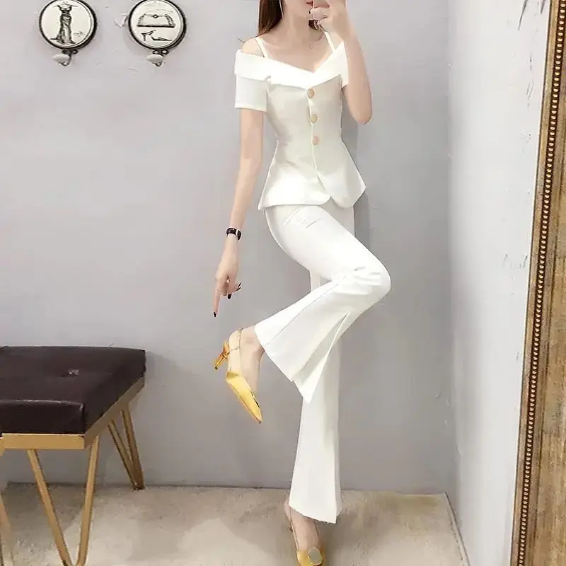 Set Of Two Fashion Pieces For Women Luxury Blazer Suit Elegant Summer High Quality Women\'s Sets Pants 2 Piece Outfits 2024 Pant