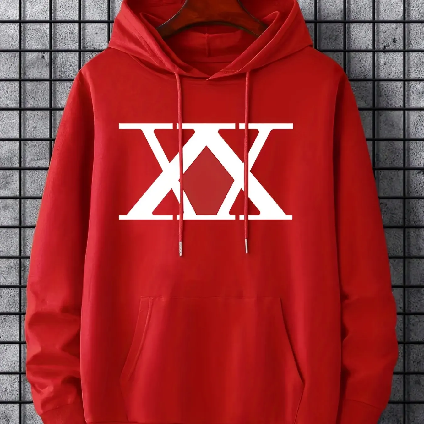 Hoodies For Men, Double X Graphic Hoodie, Men’s Casual Pullover Hooded Sweatshirt With Kangaroo Pocket For Spring Fall, As Gifts