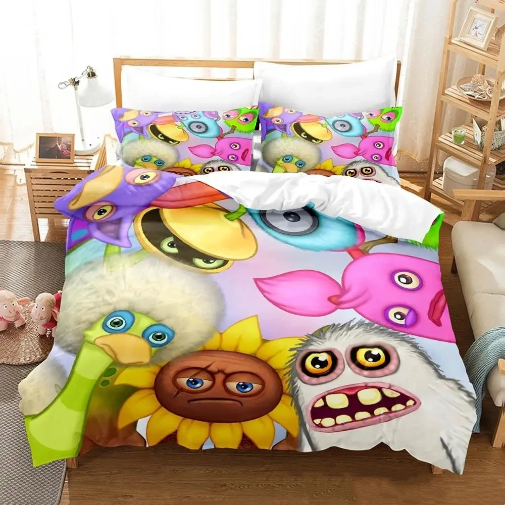 

2023 Game My Singing Monsters Bedding Set Single Twin Full Queen King Size Bed Set Adult Kid Bedroom Duvetcover Sets Anime