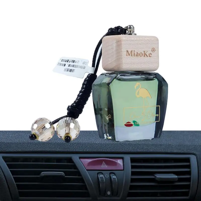 Car Air Freshener Diffuser Glass Wood Car Diffusers 15ml Refillable Empty Perfume Bottle Pendant For Perfume Essence Oils