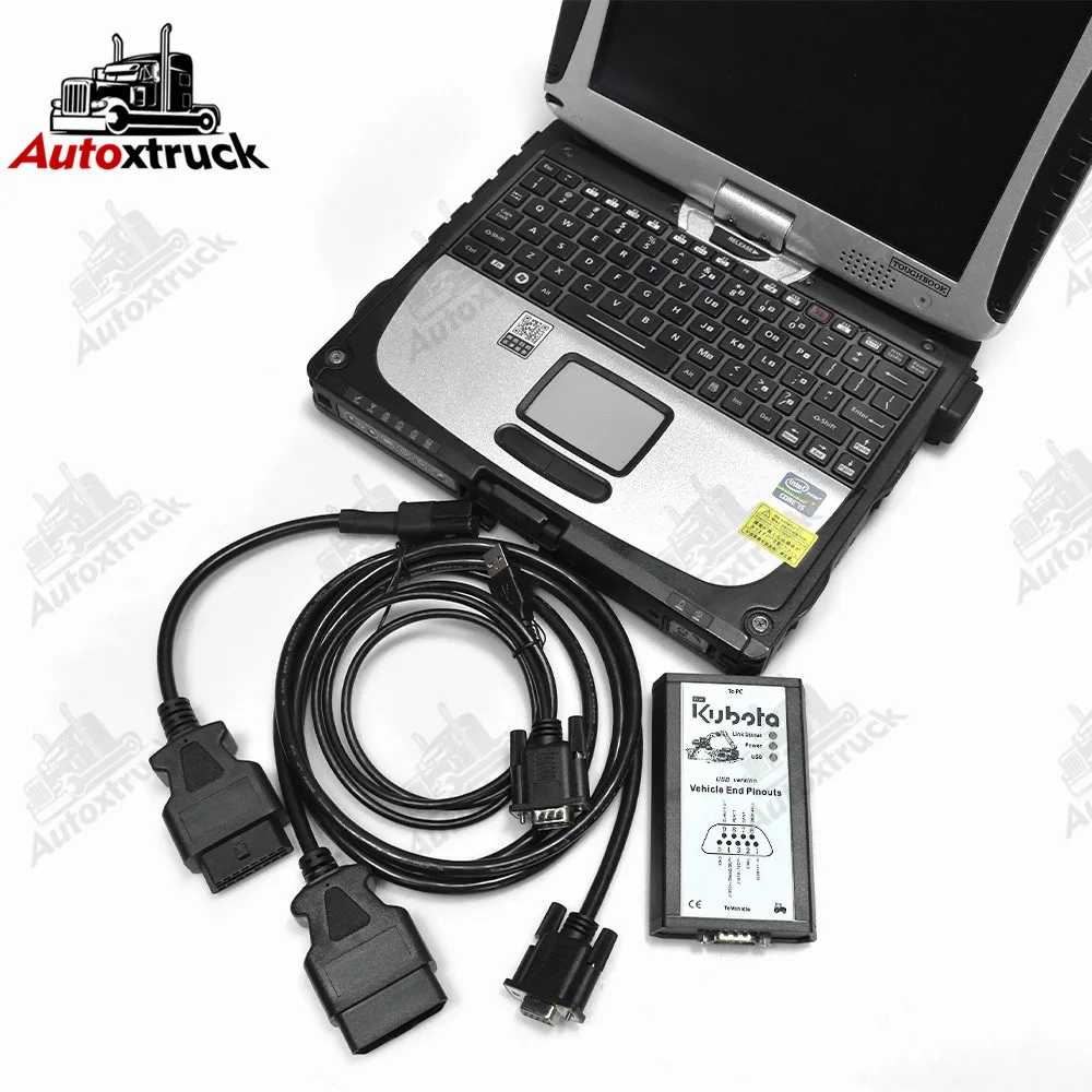 For KUBOTA Diagmaster interface Takeuchi with CF19 CF-19 Laptop Agricultural Machinery Kubota Diagmaster Diagnostic Tool