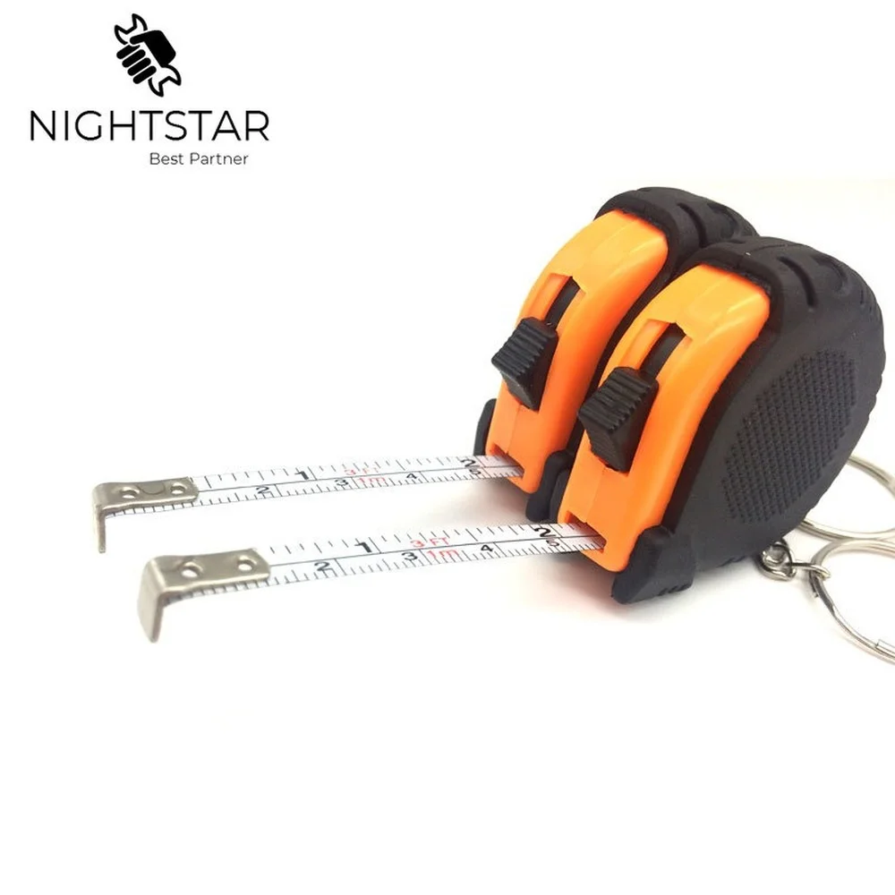 2Pcs Retractable Ruler Tape Measure Key Chain Mini Pocket Size Metric 1m/3.28Ft/39\