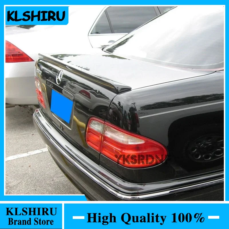 For Mercedes W210 A Type E320 E430 E55 E200 E260 E63 1995-2002 Carbon Fiber Material Car Rear Tail Wing Color Rear Spoiler