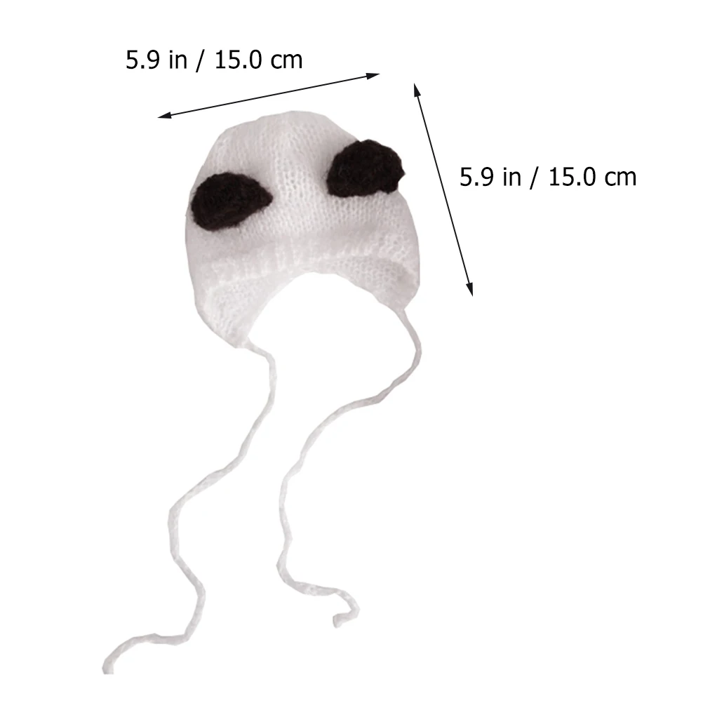 

Panda Hat Set Newborn Photo Props Infant Yarn Baby Hats Panda Hat Elastic Knot Comfortable Skin Friendly Cartoon Kids