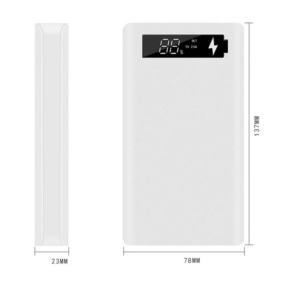 M6 Micro USB Type-C Power Bank Case DIY18650 Battery Charger Box with LCD Screen LED Light Shell Power Bank Accessoriesrs