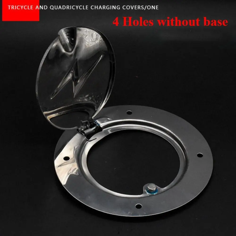 New 4/6 Holes Electric Tricycle Charger Silver Fully Closed Cover Bike Charging Port Electric Tricycle Parts