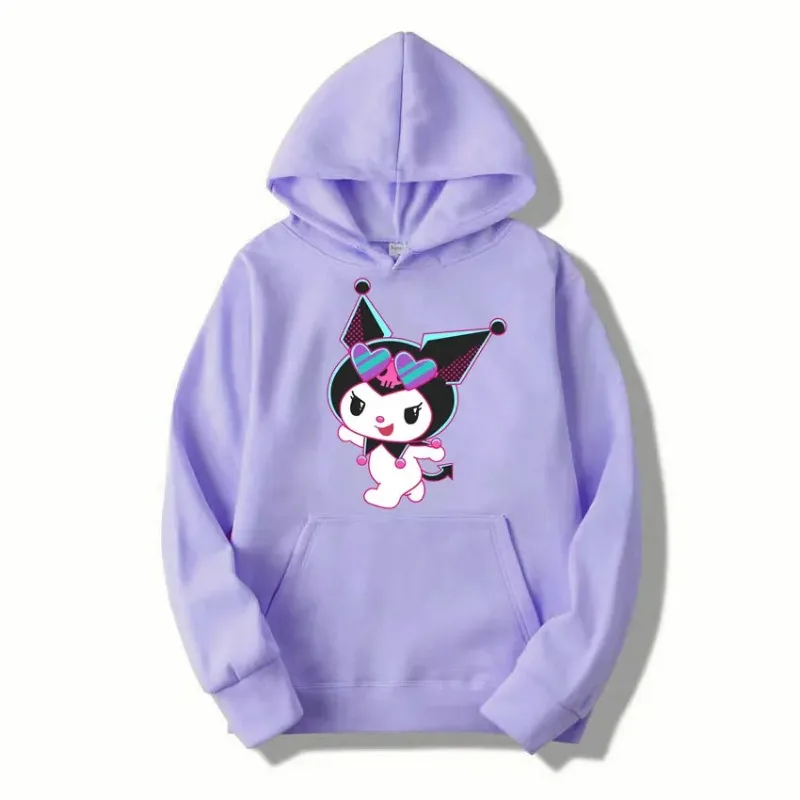 Grunge Clothing Fashion Autumn Winter Women\'s Hoodie Sanrio Hello Kitty Kuromi Cute Clothes Y2k Oversized Long Sleeve Pullover