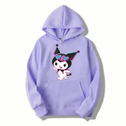 Grunge Clothing Fashion Autumn Winter Women's Hoodie Sanrio Hello Kitty Kuromi Cute Clothes Y2k Oversized Long Sleeve Pullover