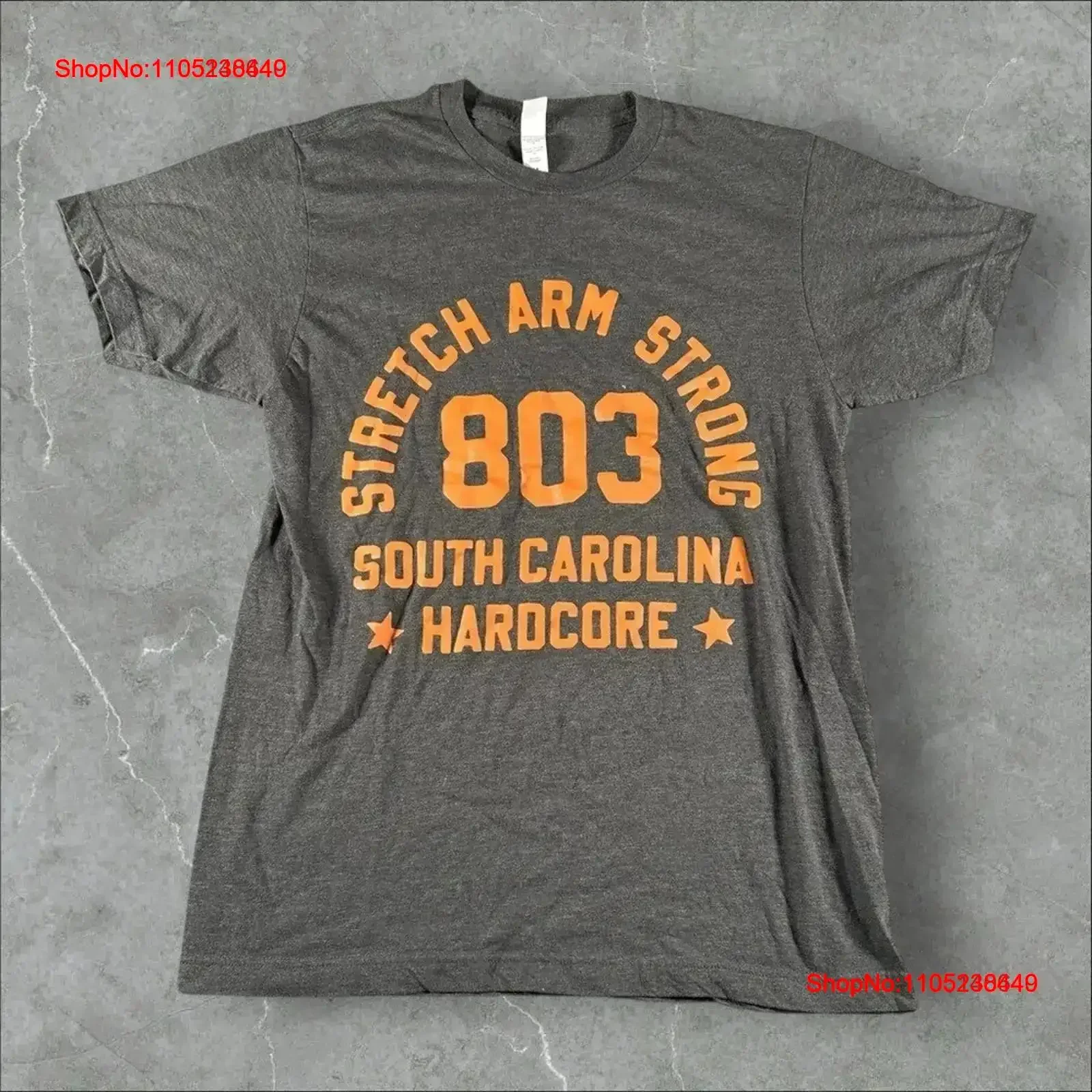 Stretch Arm Strong T Shirt Men Medium Grey Hardcore Punk Band 803 HCX Tour Concert vintage Washed homme Slightly Casual Stylish