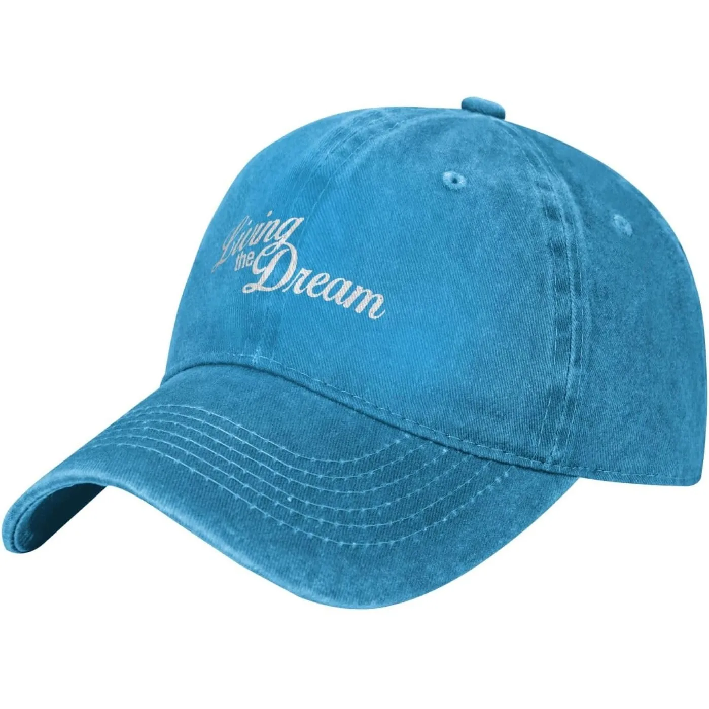 Living The Dream Baseball Cap Washed Cotton Low Profile Graphic Dad Hat Adjustable