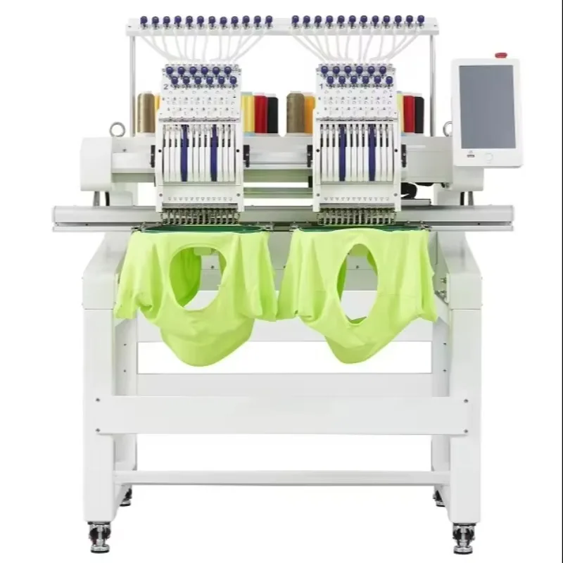 Yeshi Multifunktionale, individuelle Farbe und Logo, 16 Sprachen, 1200 U/min, zwei Köpfe, computergesteuerte Stickmaschine