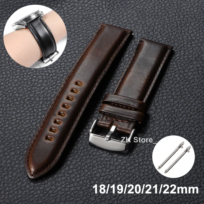 

20mm 22mm Leather Strap for Xiaomi Redmi Watch 3 Lite/Active Vintage Bracelet for Samsung Galaxy Watch 7/6/5/4 40 44mm Gear Band