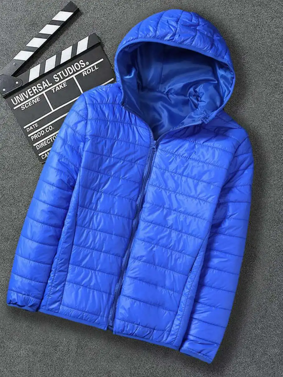 

Мужская легкая утепленная хлопковая куртка на осень-зиму с коротким воротником, капюшоном, повседневная верхняя одежда свободного кроя на молнии, цветная