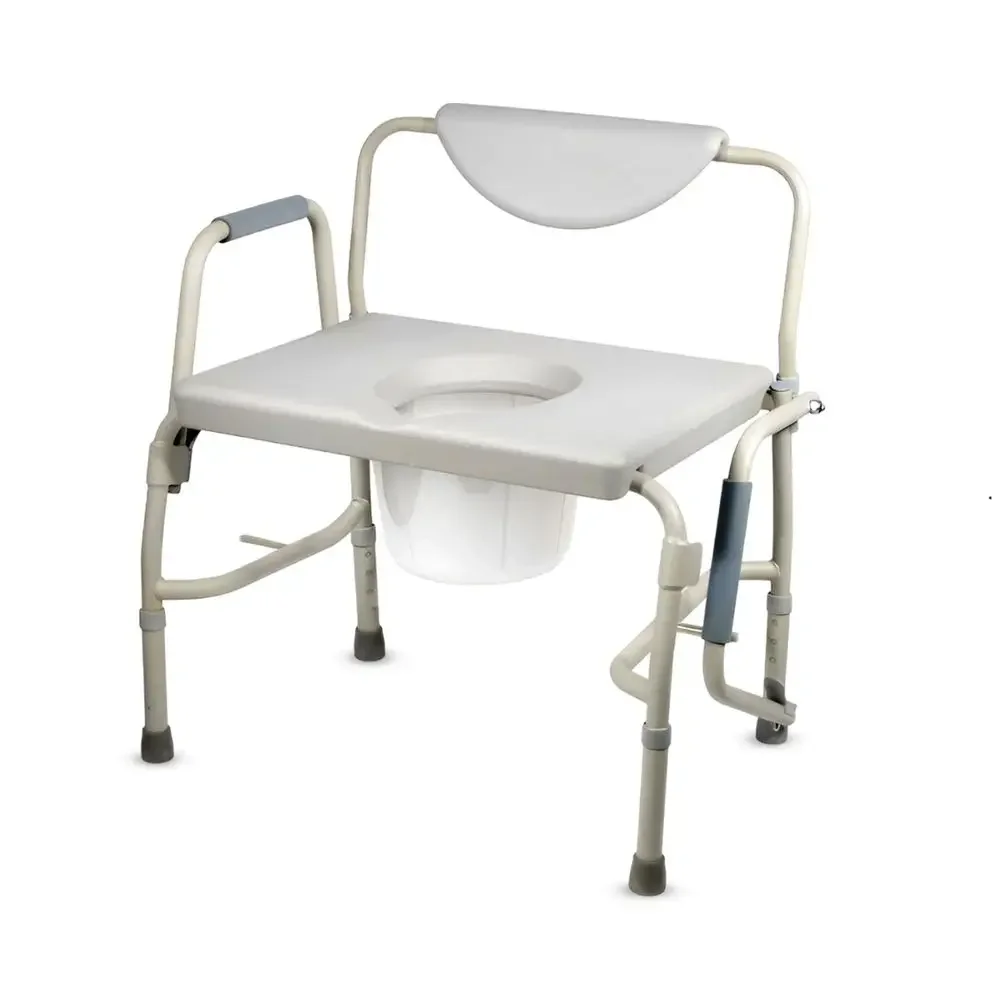 

Heavy Duty Drop Arm Bariatric Commode Bedside Commode Toilet Chair with Arms and Bathroom Safety Frame for Elderly, Adults Adju